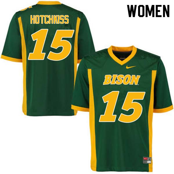 Women #15 Holden Hotchkiss North Dakota State Bison College Football Jerseys Sale-Green - Click Image to Close